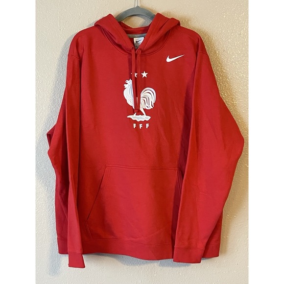 Men's 2XL NWOT France National Team Nike‎ Club Primary Pullover Hoodie Red